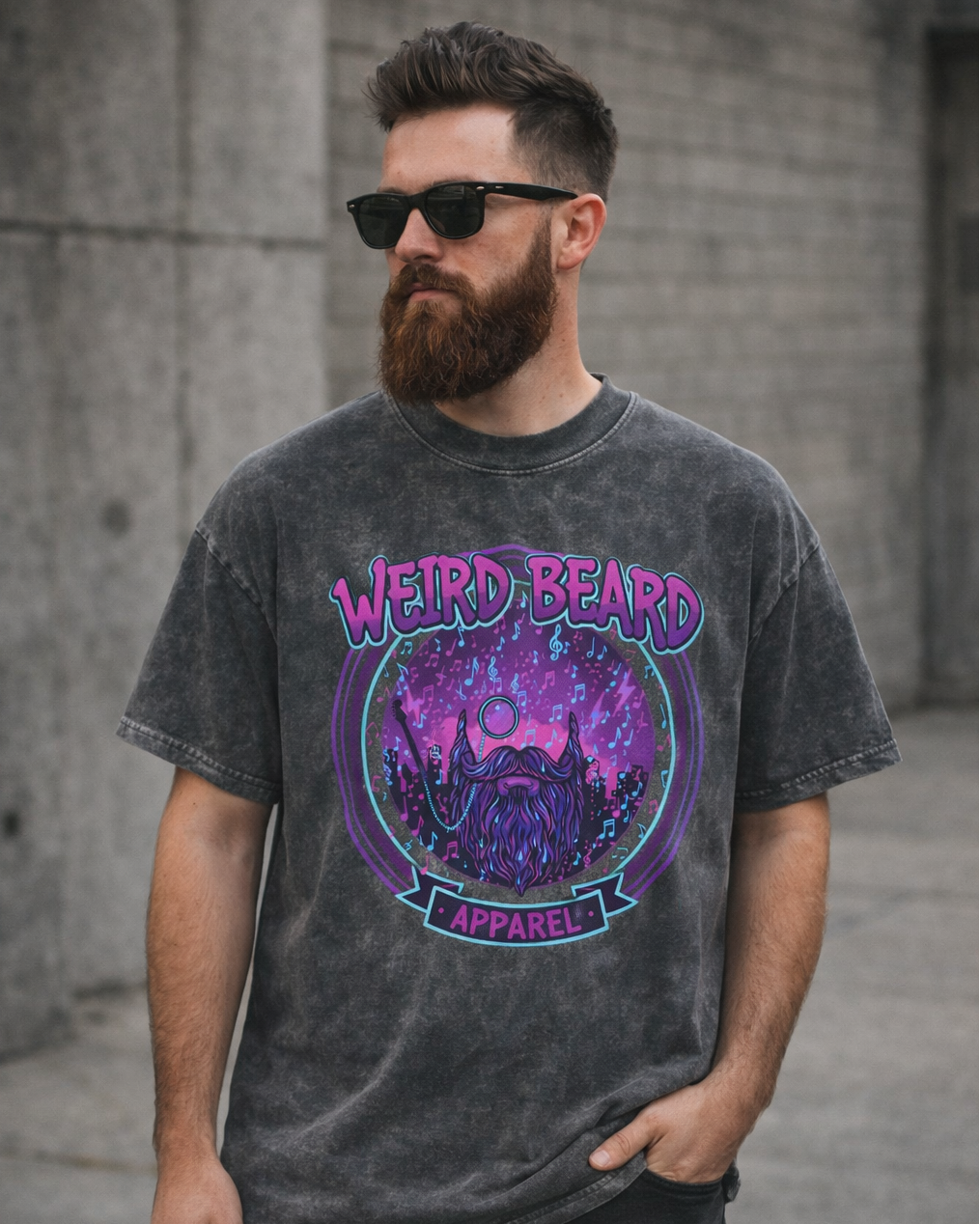 Musical Monocle - Men's Mineral Washed Graphic Tee